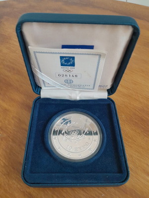 Silver coin 'Athens 2004' new, with case