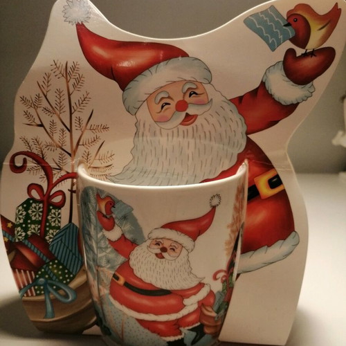 Christmas porcelain mug 350ml with Santa figure Marva home new