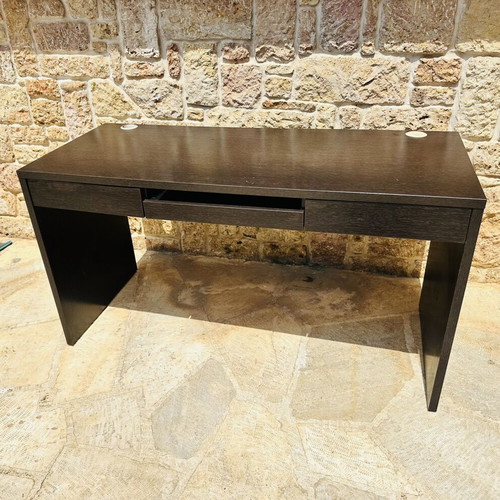 Desk Oak Black with Two Drawers and Trackpad Keyboard Base like new