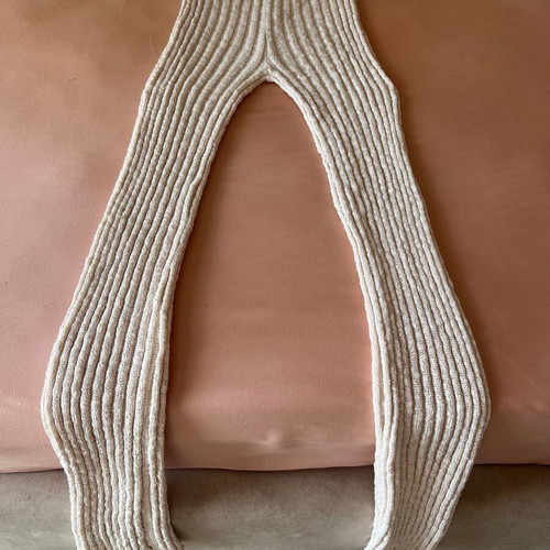 Mango cream perforated palazzo pants, size S