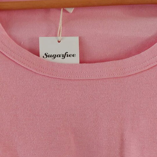 Sugarfree Pink Long Sleeve Crop Top M New