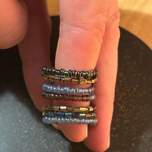 Handmade ring with colorful beads new, adjustable size