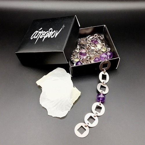 Nuit Violette Necklace 925 Silver with Amethysts, New