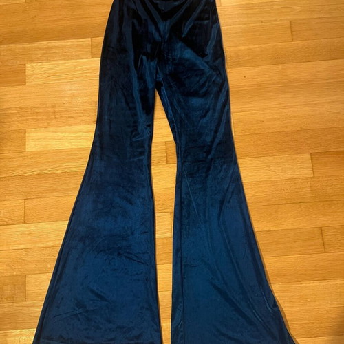 Velvet bell-bottom pants Pink Woman like new, blue, size S