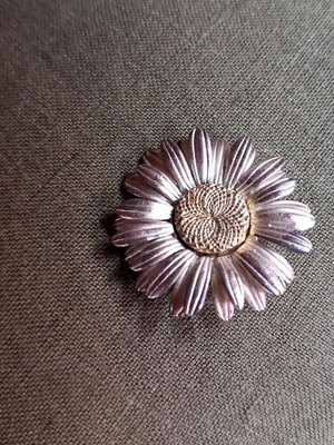 Vintage bijoux μαργαρίτα παντατίφ 3cm σαν καινούργιο, χρυσαφί και ασημί