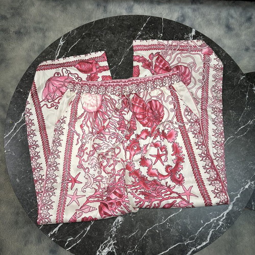 Versace women's pants new, size M, white and pink