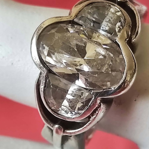 Silver ring 925 with Swarovski, like new, vintage style, size 15(55)