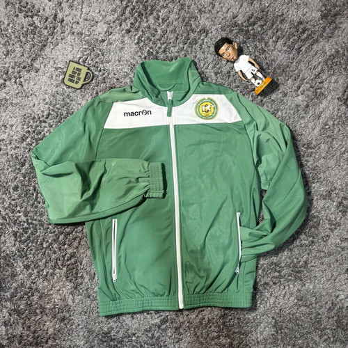 Macron green and white volleyball jacket, size M
