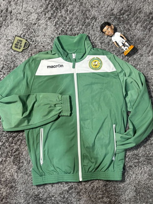 Macron green and white volleyball jacket, size M