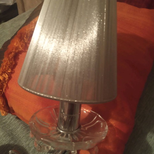 Inox wall lights with crystals used, set of two