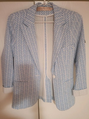 Women's blazer blue with white like new, size S