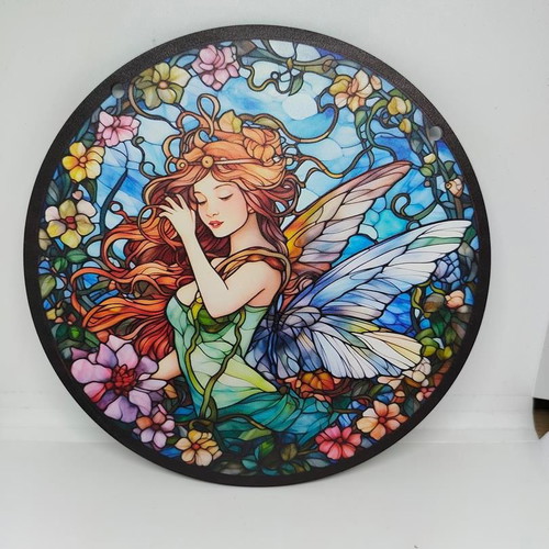 Magical Acrylic Decorative Fairy Sign stained glass style like new
