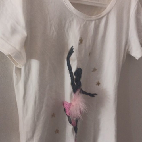 Women's blouse with handmade ballerina design like new
