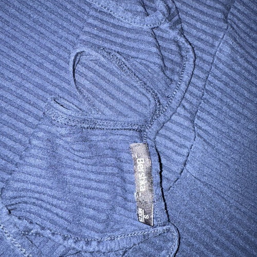 Jumpsuit navy blue ribbed medium length, like new, Bershka