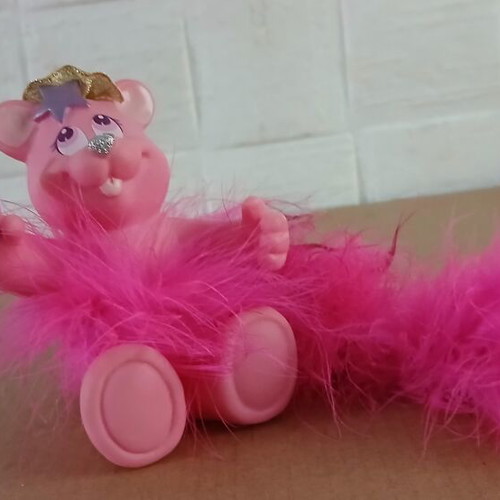 Fluffy Surprise Bear vintage παιχνίδι μεταχειρισμένο, ροζ, μοντέλο 1998