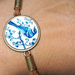 Bracelet with 3D pattern new, white and blue