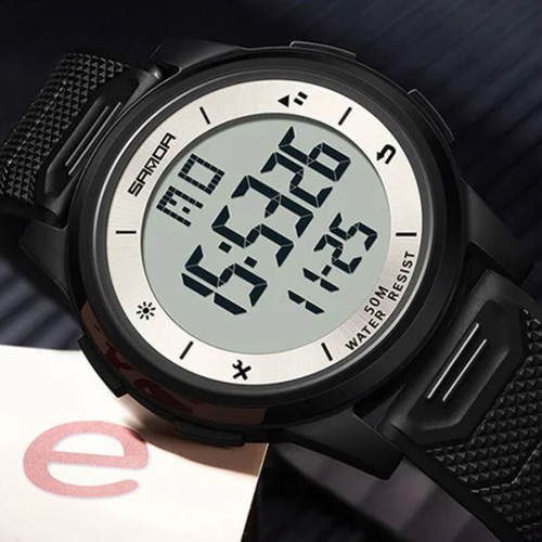 SANDA digital watch with Miyota mechanism, 42mm, waterproof