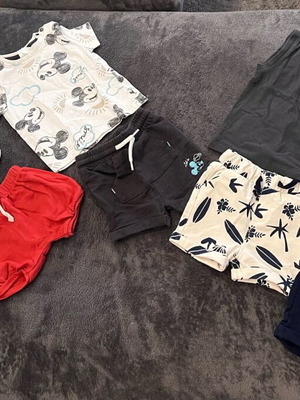 Baby boy clothing sets 6-9 months like new, 4 summer t-shirt and shorts sets