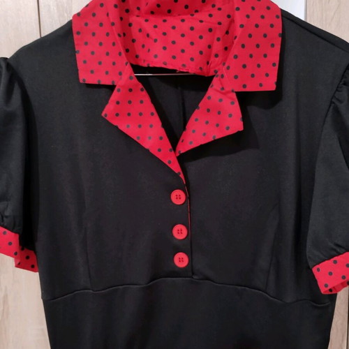 Polka Dot dress without lining like new size M 38 10 red and black