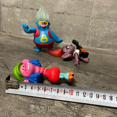 Trolls figures used, set of 3 pieces