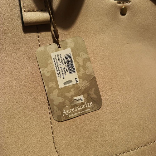 Accessorize beige shoulder bag medium with detachable strap new