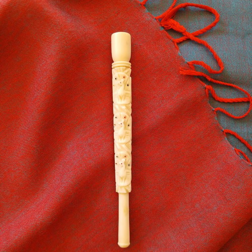 Carved Smoking Pipe from Bone 19th Century like new