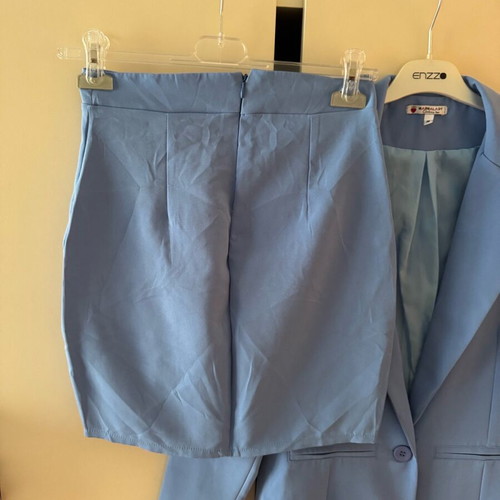 Zara suit set jacket and skirt like new, blue and turquoise, small and medium