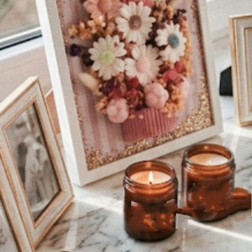 Handmade decorative frame Romantic Vintage & Wax Flowers