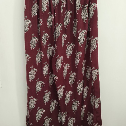 Mango zip culotte pants, burgundy with paisley