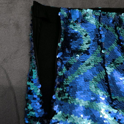 Zara mini skirt with sequins like new, blue and turquoise
