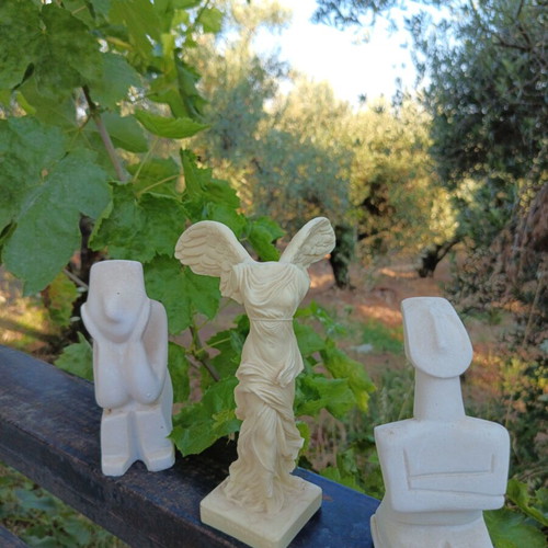 Premium Greek set of 3 marble sculptures like new