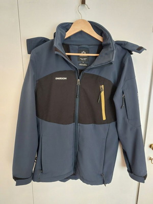 Emerson boys' jacket blue-black with detachable hood like new