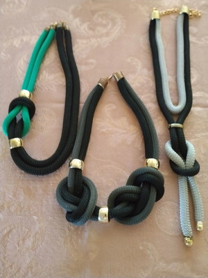 Necklaces with cord like new, set of three