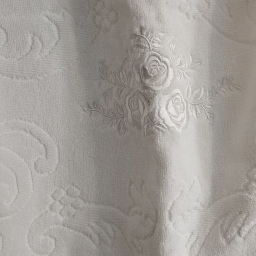 Klotsotiras Textiles body towel with embossed design and lace