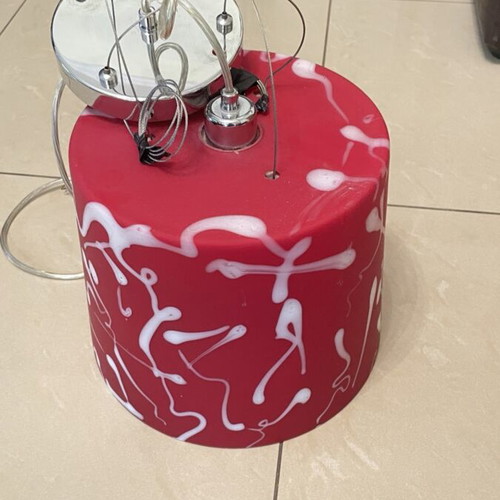 Glass multi-light red ceiling lamp like new