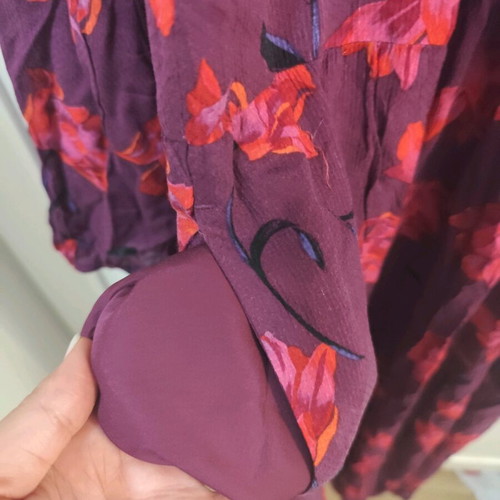 Printed long dress with pockets, purple floral, like new