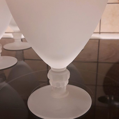 Sandblasted ice cream bowls set of 6 like new