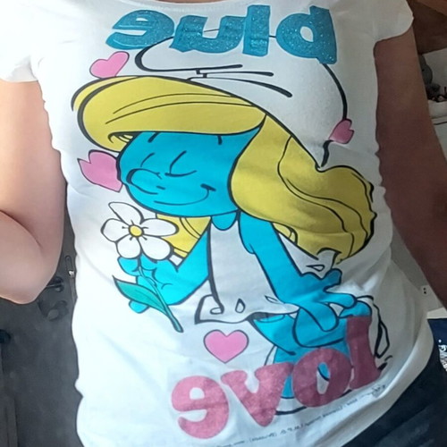 Oysho Smurfette T-shirt like new, size L, white