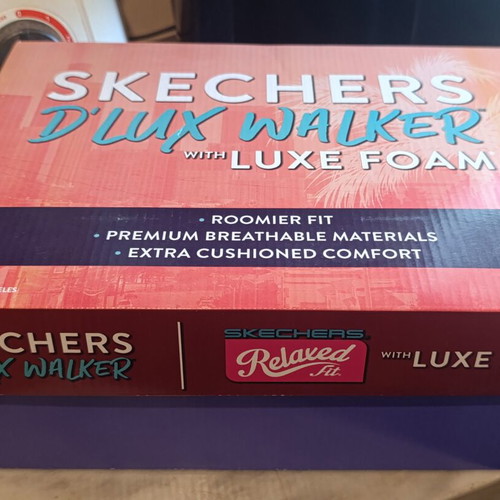 Skechers D'Lux Walker women's anatomical sporty black sandals new