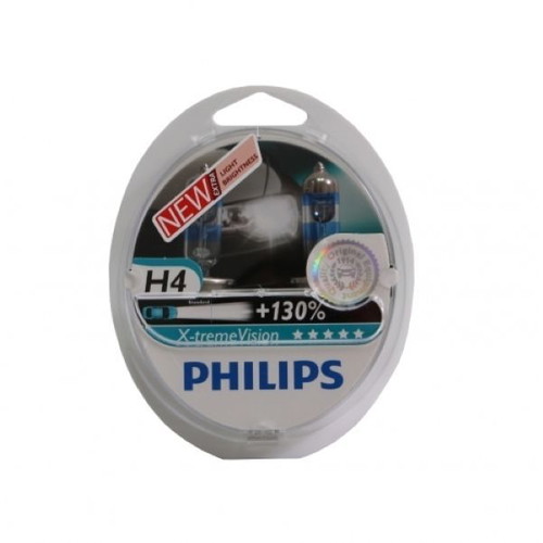 Philips X-treme Vision +130% H4 Car Bulbs new, pair of 2