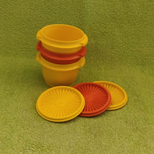 Tupperware Servalier used pack of 3 vintage containers