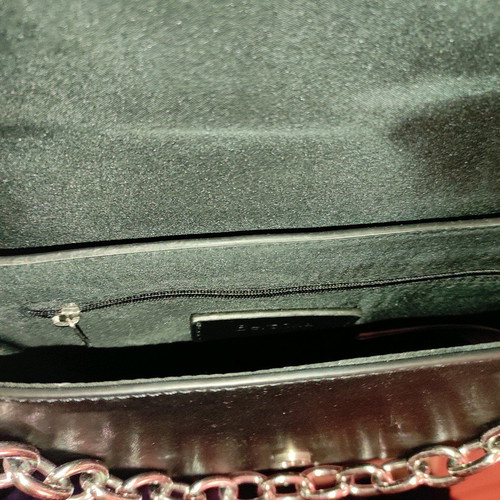 Bershka shoulder bag with thick chain like new, black and silver