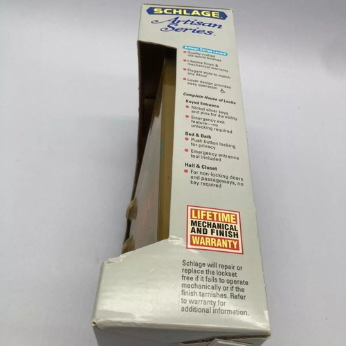 Vintage Schlage Artisan Series door handles pewter finish new, pack of 5