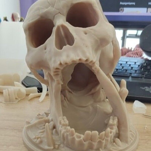 Skull Dice Tower 3D printed, beige PLA