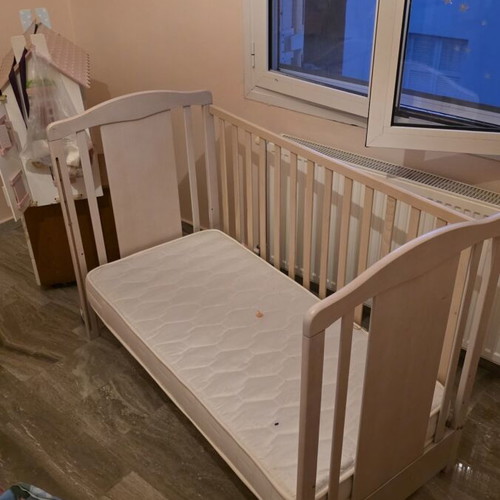 Baby wooden cot with mattress new