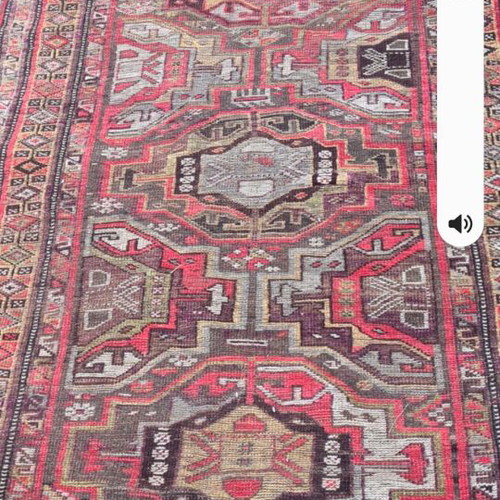 Oriental rug used 100 years old, 5m×1m runner with natural dyes