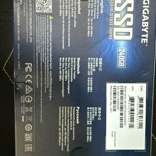 SSD disk Gigabyte 240GB new