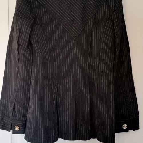 Orwell jacket with stripes and ivory buttons like new, black, size M