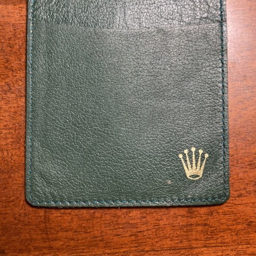 Rolex Vintage Green Leather Cardholder and Warranty Wallet like new