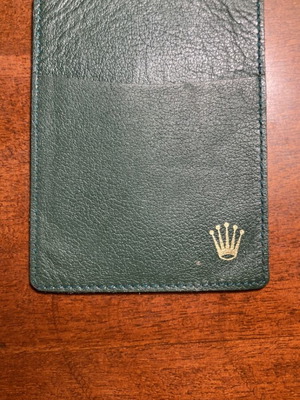 Rolex Vintage Green Leather Cardholder and Warranty Wallet like new